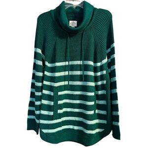St John’s Bay Striped Cowl-Neck Sweater, EUC, XL